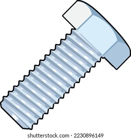 Hex Bolt Fastener Vector Illustration