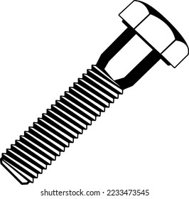 Hex Bolt Fastener Vector Illustration