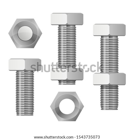 Hex bolt vector design illustration isolated on white background