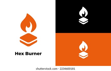 Hex Burner vector icon color simple design, symbol camping