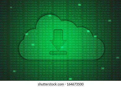 hex codes cloud background, download concept, eps10 vector