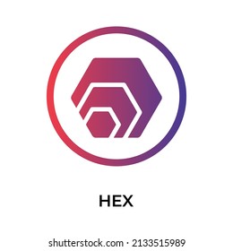 Icono de token de criptodivisa HEX. Símbolo HEX. Icono de vector criptodivisa. Ilustración de vector plano - Vector