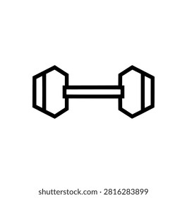 Hex dumbbell outline vector icon for sports and gym