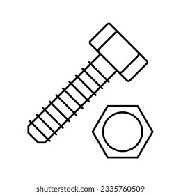 hex head bolt line icon vector. hex head bolt sign. isolated contour symbol black illustration