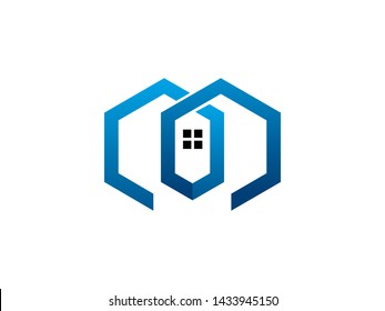 Hex House Logo Template, Icon, Symbol