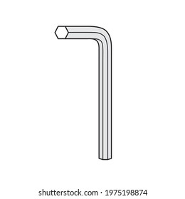 Hex key or allen wrench tool isolated vector