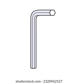 Hex key allen wrench tool isolated vector illustration