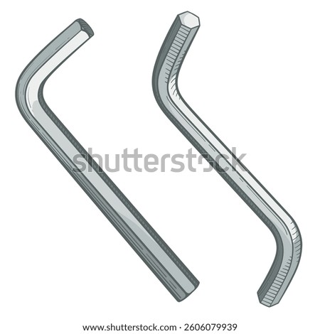 Hex key or allen wrench. Vector illustration of a wrench.