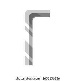 Hex key flat icon design vector illustration