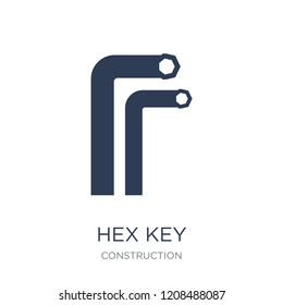 Hex key icon. Trendy flat vector Hex key icon on white background from Construction collection, vector illustration can be use for web and mobile, eps10