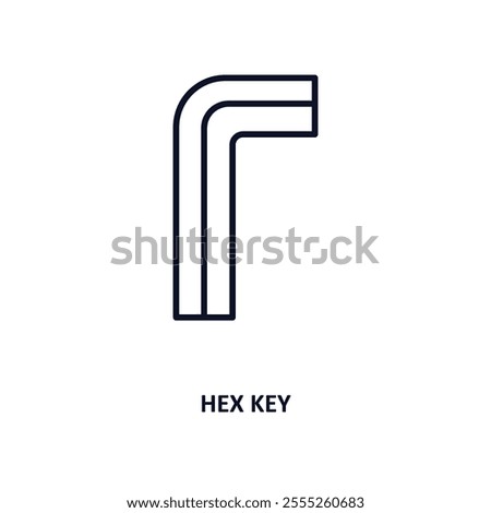 hex key outline icon.  Thin line icon from construction collection. Editable vector isolated on white background
