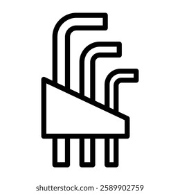 Hex Key Set Vector Line Icon Design For Personal And Commercial Use