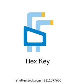Hex Key  vector Flat Icon Design illustration. Home Improvements Symbol on White background EPS 10 File