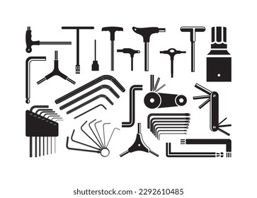 Hex Key vector For Print, Hex Key Clipart, Hex Key vector Illustration