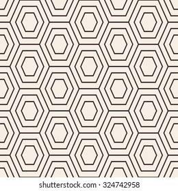 Hex lines grid texture. Stripped geometric seamless pattern. Modern repeating stylish texture. Flat minimalistic texture on beige background. Vector