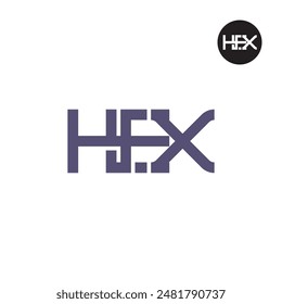 Diseño de monograma de letra con logotipo HEX