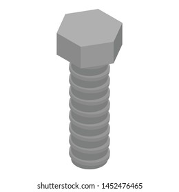 Hex metal bolt icon. Isometric of hex metal bolt vector icon for web design isolated on white background