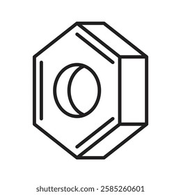 Hex nut icon Isolated flat vector in outline