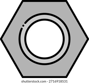 Ícone Hex Nut, Ilustração de prendedor mecânico