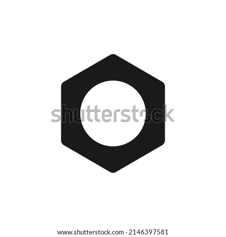 Hex nut icon on white background.