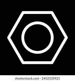 hex nut icon outline design