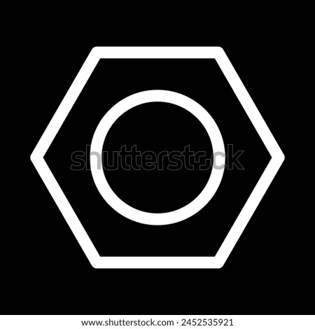 hex nut icon outline design