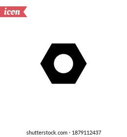 Hex nut icon. Vector illustration EPS 10.