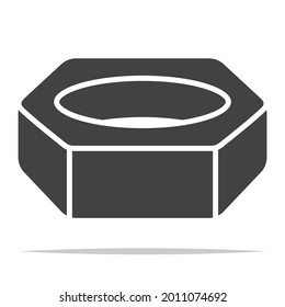 Hex nut icon vector isolated