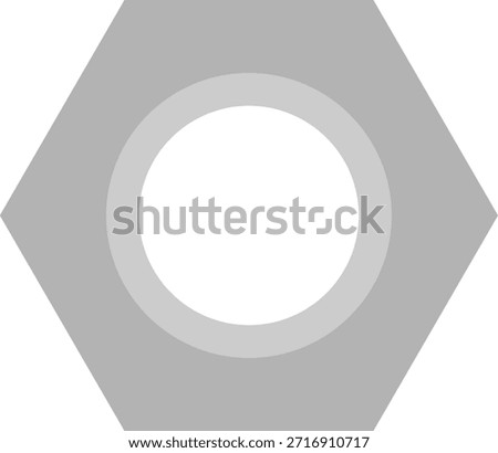 Hex Nut Illustration, Mechanical Fastener
