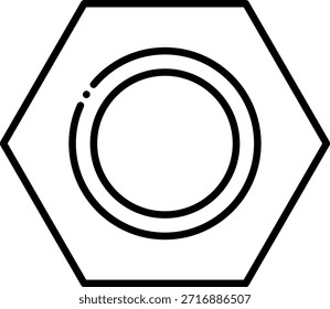 Ilustração de Ícone de Linha de Porca Hex