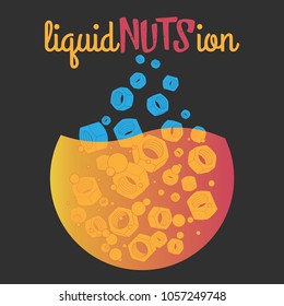 Hex nuts print. Vector illustration