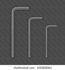 Hex Screwdriver Hexagon Allen Wrench silver metal vector illustration