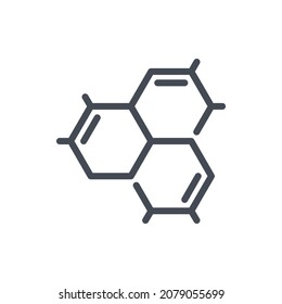 Icono de línea de fórmula de estructura de forma hexadecimal. Signo de contorno de vector de estructura y elemento químico.