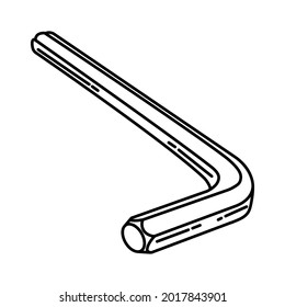 Hex Wrench is Part of Mechanical Equipment Device Hand Drawn Vector Icon Set.