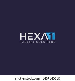 Hexa 1 Tech Logo Icon Design Vector Stock Template