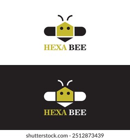 Hexa Bee logo desgin. Bee vector logo design.