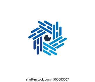 Hexa Camera Eye Logo Design Template