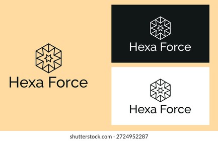 Hexa Force Logo, Hexa Logo, Geometric Logo