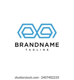 Ilustración del vector del logotipo hexagonal