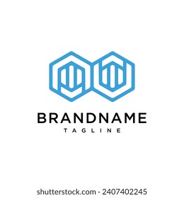 Ilustración del vector del logotipo hexagonal