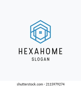 Icono de logotipo de inicio Hexa plantilla de diseño plano 