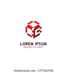 Hexa letter COB uppercase logo design template elements. Gold letter isolated on black background. Suitable for business, consulting group company.