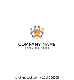 hexa logo orange business vector