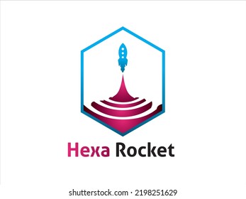Hexa Rocket Spaceship Technology Logo