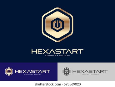 Hexa Start Logo Template Design Vector