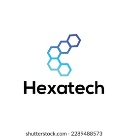 Hexa tech modern technology logo design