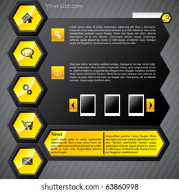 Hexa yellow web template