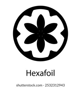 Ícone de hexafólio em estilo preenchido