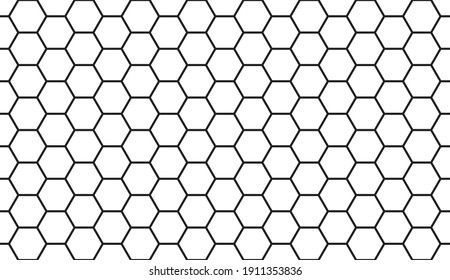 hexagan line art isolated on white background