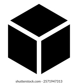 Hexagedron Sacred geometry symbol icon black color vector illustration image flat style